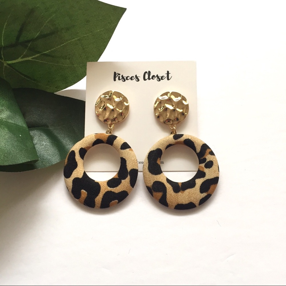 Animal Print Circle Earrings